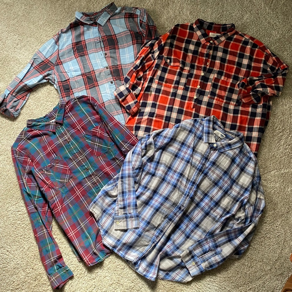 Flannel Shirts - Bleached Flannel Ready